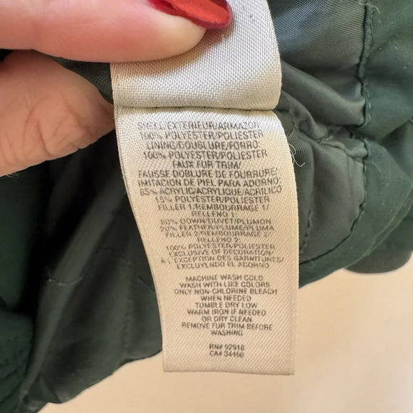 Vtg Juicy Couture P Parka Puffer Coat Knee Length Long Sleeve Insulated Green - Picture 7 of 9